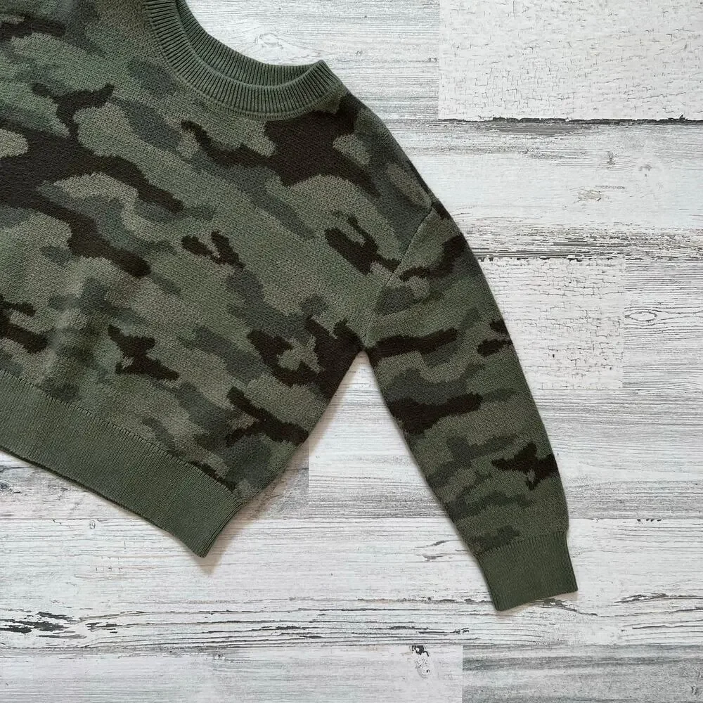 Gap Boys Sweater XS 4-5 Camouflage Knit Pullover Crewneck Long Sleeve Casual